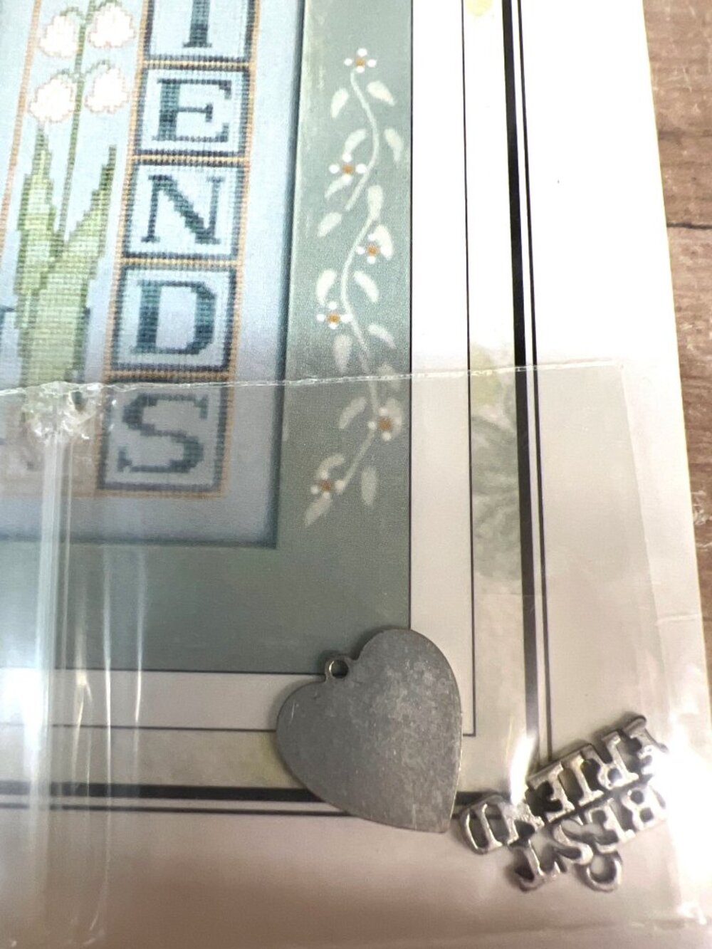 Charmed Vertical Best Friends Cross-Stitch Pattern With Charms By Hinzeit - Picture 3 of 4